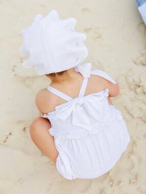 The Beaufort Bonnet Company St Bart's Bubble Bathing Suit Worth Ave White 6/12m